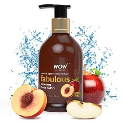 Wow Fabulous Foaming Body Wash, Peach and Apple Cider Vinegar, 300ml