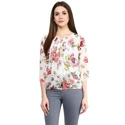 Mayra Women's Georgette Top(W1608T09523_M, Pink )