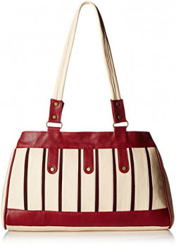 Fantosy Women's Handbag (Cream and Maroon) (FNB-399)