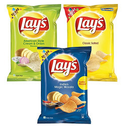 Lays potato chips American style cream and onion flavour 95 gm+ Classic salted 95 gm+Magic masala 95 gm