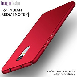 WOW Imagine All Sides Protection  360 Degree  Sleek Rubberised Matte Hard Case Back Cover For XIAOMI MI REDMI NOTE 4 - Maroon Wine Red