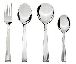 Solimo 24 piece Stainless Steel Cutlery Set, Stripes (Contains: 6 Table Spoons , 6 Tea Spoons, 6 Forks, 6 Soup Spoons)