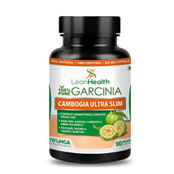 Leanhealth Garcinia Cambogia (70% HCA) 800mg (90 Capsules) 100% Natural & Pure Maximum Potency with 100% Lifetime Money Back Guarantee (pack of 1)