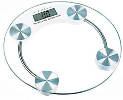 Webelkart Thick Tempered Glass Electronic Digital Personal Bathroom Health Body Weight Weighing Scale (Round)