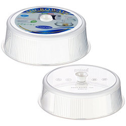 Primeway Microwave Multipurpose Plastic Food Covers, 8.25 and 9.5 inch Dia, 2 Pcs Set, Transparent
