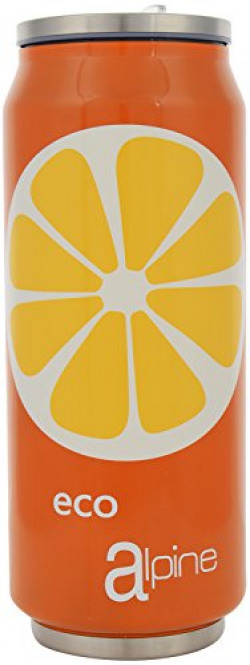Eco Alpine Hot and Cold Thermosteel Can with Sipper, 500 Ml, 1 Piece, Orange
