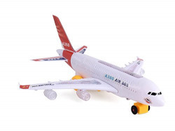 Flipzon Airbus A380 Airplane Toy With Lights Effect & Self Rotating (Multicolor)