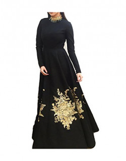 Royal Export Women's Bangalori Silk Gown (anuska_black_gown__Black_Free Size)