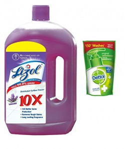 Lizol Floor Cleaner Lavender 975ml with Dettol Handwash Refill 175ml Free (Any Variant)