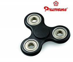 Premsons Fidget Spinner 608 Four Bearing Hand Spinner Toy - Black + Silver Steel Wing Bearings