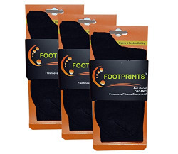 FootPrints Odour free Organic Cotton and Bamboo Men's Formal Socks Pack of 3- Black