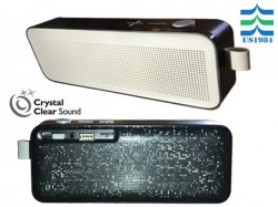 US1984 Bluetooth Wireless Speaker 6W Output HD Bass Dual Driver Portable Speakerphone for 7Hr Enhanced Music Streaming & HandsFree Calling, Built-in Mic, 3.5mm Line-In, Silver