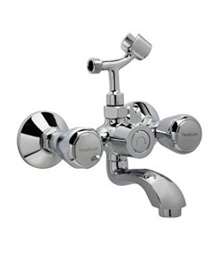 Hindware F100018QT Contessa Wall Mixer With Hand Shower Arrangementwith Crutch (Chrome)