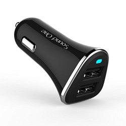 Sound One 4.8A Dual Port Smart Car Charger for all smart mobile devices and Tablets