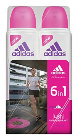 Adidas 6 in 1 Deodorant for Female, 300ml (Pack of 2)