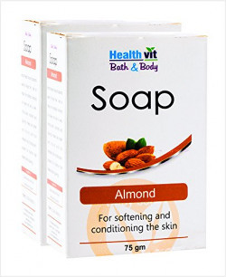 Healthvit Bath and Body Almond Soap, 75g (Pack of 2)