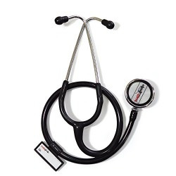 Healthgenie Cardiology Aluminium Dual Light Weight Stethoscope HG-401B (Black)