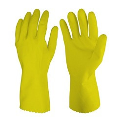 Primeway Rubberex Latex Household Rubber Hand Gloves, Large, 1 Pair, Yellow