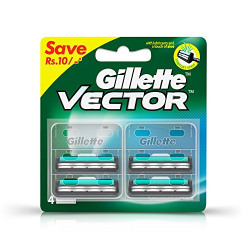 [Free Sample Next Time] Gillette Vector Plus Manual Shaving Razor Blades (Cartridge) - 4s Pack