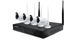 Netis 4 Channel Wireless IP Cameras NVR Security System Kit, 2 5dBi Antenna, 720P HD Day/Night Vision (SEK204)