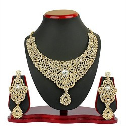 VK Jewels Ravishing Gold Plated Necklace with Earrings- NKZ1051G