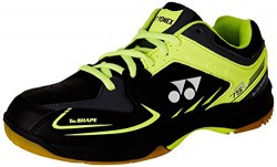 Yonex SRCR 75 Badminton Shoes, UK 8 (Black) with 1 pair of Yonex Socks (Free size)