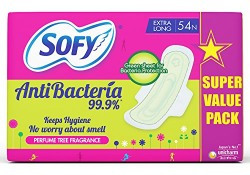 Sofy Body Fit Anti Bacteria Sanitary Napkins - XL (Pack of 54)