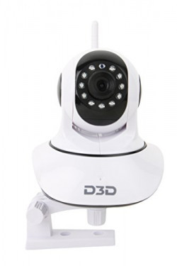 D3D Wireless HD IP Wifi CCTV [Watch ONLINE DEMO right now] indoor Security Camera (support upto 128 GB SD card) (white Color) Model:D8810