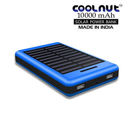 COOLNUT CMSPBS-19 10000mAh Solar Power Bank,Blue (Made In India)