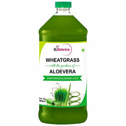 St.Botanica Wheatgrass With Aloevera Juice - With No Added Sugar - Natural and Pure - 500ml