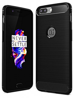 One Plus 5 Cover Original Rugged Armor Shock Proof TPU Case for OnePlus 5 Back Cover Mobile Phone 2017 Premium Quality, Midnight Black by eCosmos