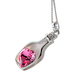 Sonago Creation Pink Crystal Necklace For Girls