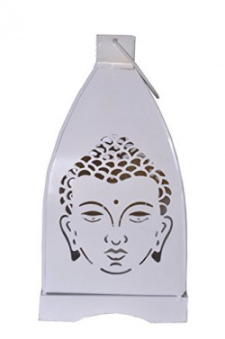Buddha Hanging White Metal Candle Lantern By Kraft Seeds