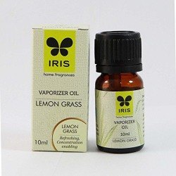 Iris Lemon Grass Glass Vaporizer Oil Bottle (2.9 cm x 2.9 cm x 6.4 cm, Yellow)
