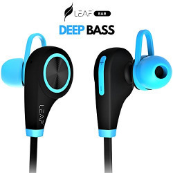 Leaf Ear Wireless Bluetooth Earphones with Mic (Cool Blue) Compatible with Iphones, Ipads and other Android Devices