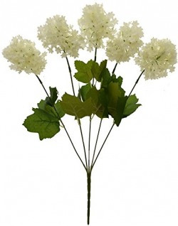Fourwalls Artificial Fabric Hydrangea Flower Bouquet (45 cm, White)