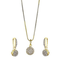 YouBella Jewellery Valentine Collection Green Pendant set with Dangle & Drop Earrings for Girls