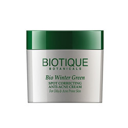 Biotique Bio Winter Green Spot Correcting Anti-Acne Cream For Oily & Acne Prone Skin, 15G
