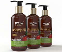 Wow Organics Apple Cider Vinegar Shampoo, 300ml (Pack of 3)