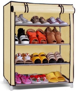 Pindia 4 Layer Design Rack Organizer Polyester Collapsible Shoe Stand