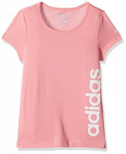 adidas Girls' T-Shirt (AY8320_Ray Pink F16 and White_7 - 8 years)