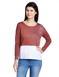 People Women's Body Blouse Long Sleeve Top (P20401096008600_Red_Small)