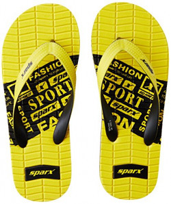 Sparx Men's Yellow and Black Flip Flops Thong Sandals - 7 UK/India (40.67 EU)(SF2045GYLBK)