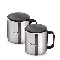 Pigeon Stainless Steel Double Coffee Mug, set of 2, 180ml, Silver