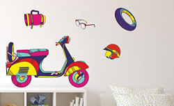 Asian Paints Wall-Ons Scootaway  Wall Sticker (PVC Vinyl, 0.01 cm x 76.2 cm x 30.48 cm)