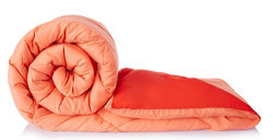 Solimo Microfibre Reversible Comforter, Single (Ruby Red & Peach Pink, 200 GSM)
