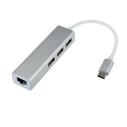 iAttach USB C Hub with Gigabit Ethernet & USB 3.0 X 3 Ports (Color: Silver)