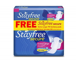 Stayfree Secure Cottony Soft XL - 20s Pack of 2 with Free 7 pads (47 pads, Save Rs. 40)