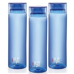 Cello Delux Unbreakable Water Bottle Set, Set of 3, 1 Litre/22.8cm, Blue