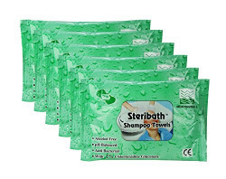 OM Shampoo Towels -No Water & Rinsing Required -60 Pcs ( pack of 6 )